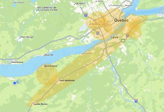 Carte pour les nouveaux points de chutes
