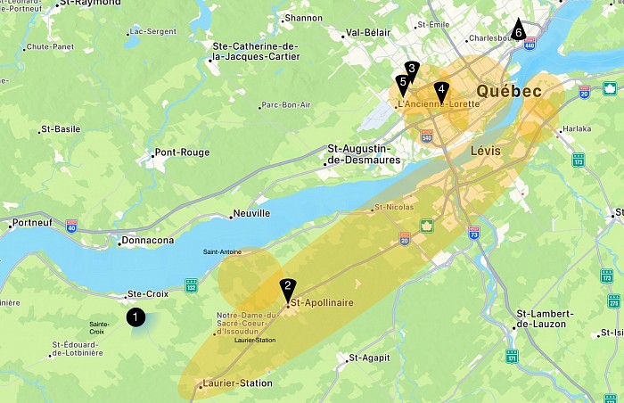 Carte livraison à domicile pour et points de chute JardinsRochers